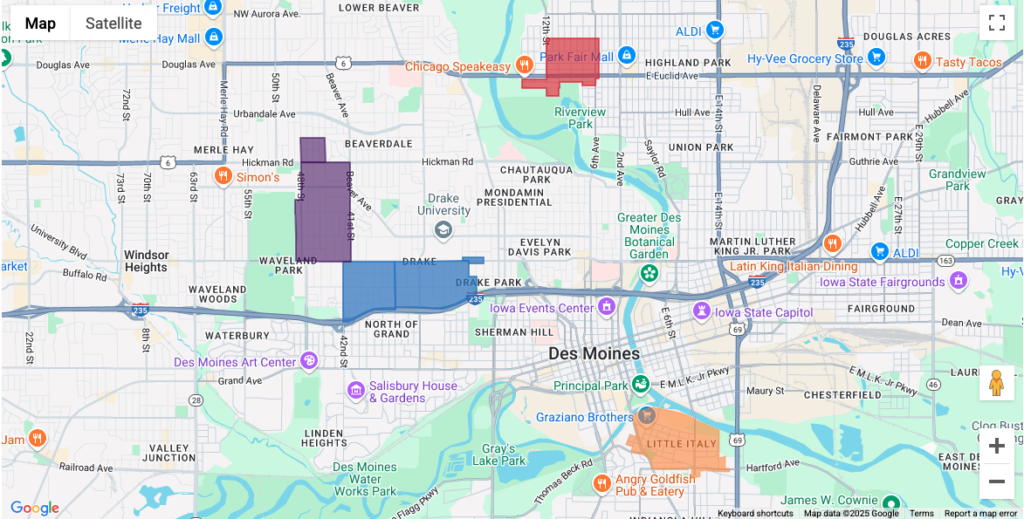 Invest DSM neighborhoods map